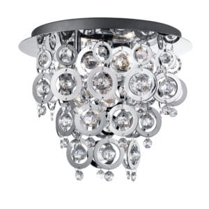 Searchlight Nova 3Lt Flush Chrome Metal & Acrylic