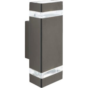 Searchlight Sheffield Outdoor Wall Light Grey Metal Glass & Polycarb