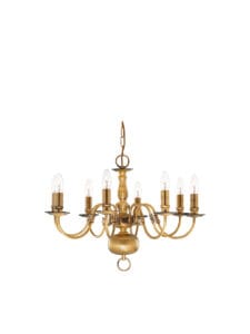 Searchlight Flemish 8Lt Pendant Solid Brass Metal