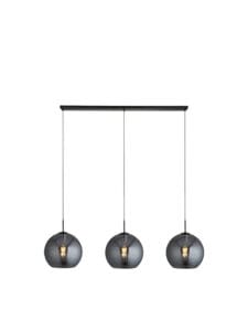 Searchlight Amsterdam 3Lt Bar Pendant Black Metal & Smoked Glass