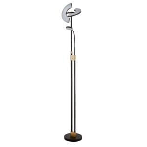 Searchlight Gio Floor Lamp Black & Satin Brass Metal