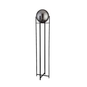 Searchlight Amsterdam Floor Lamp Black Metal & Smoked Glass