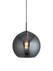 Searchlight Amsterdam Pendant Black Metal & Smoked Glass