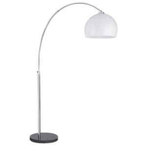 Searchlight Arcs Floor Lamp Chrome Black Marble Base & White Shade