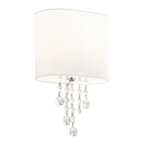 Searchlight Nina Wall Light Chrome Crystal & Fabric Shade