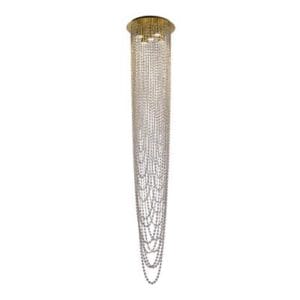 Searchlight Swoop 5LT Pendant Satin Brass & Clear Crystal