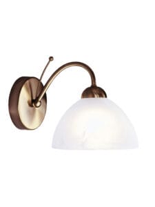 Searchlight Milanese Wall Light Antique Brass Metal & Alabaster Glass