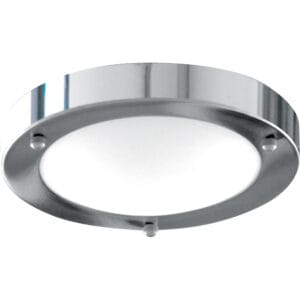 Searchlight Dublin Flush Chrome Metal & Acid Glass