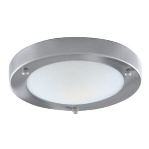 Searchlight Dublin Bathroom Flush Satin Silver & Acid Glass