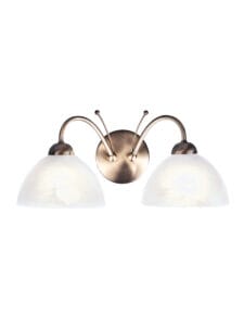 Searchlight Milanese 2Lt Wall Light Antique Brass & Alabaster Glass