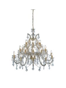 Searchlight Marie Therese 30Lt ChandelierPolished Brass & Clear Crystal
