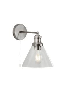 Searchlight Pyramid Wall Light Satin Silver & Glass Shades