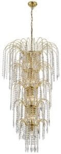 Searchlight Waterfall 13Lt Tier Chandelier Gold & Crystal