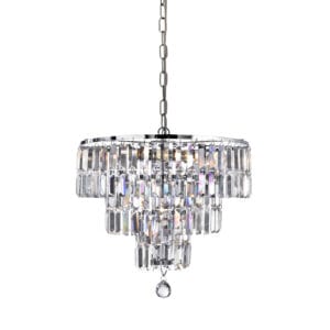 Searchlight Empire 5Lt Pendant Chrome Metal & Clear Crystal
