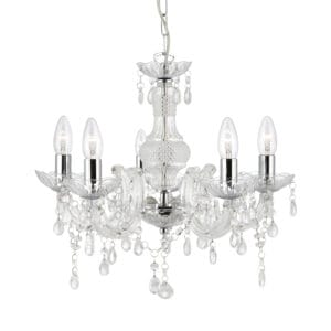 Searchlight Marie Therese 5Lt Pendant Clear Glass & Acrylic
