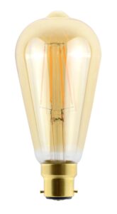 Integral Sunset Vintage Filament St64 Bulb B22 806Lm 5.9W 2200K Dimmable 300 Beam Amber