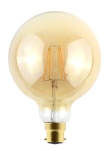 Integral Sunset Vintage Filament Globe G125 Bulb B22 806Lm 5.9W 2200K Dimmable 300 Beam Amber