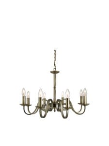 Searchlight Richmond 8Lt Pendant Antique Brass Metal