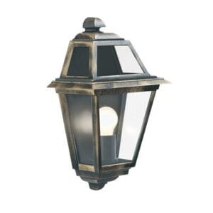 Searchlight New Orleans Outdoor Wall Light  Black Gold Glass IP44