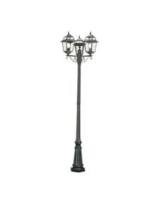 Searchlight New Orleans Outdoor Post Black Gold Metal & Glass