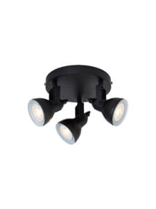 Searchlight Focus 3Lt Round Spotlight Black Metal