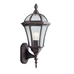 Searchlight Capri Outdoor Uplight Aluminium Rustic Brown & Glass IP44