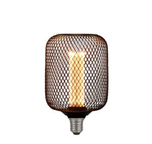 Searchlight Wire Mesh Effect Drum Lamp Black Metal