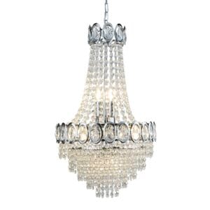 Searchlight Louis Phillipe 6Lt Chandelier Chrome Metal & Crystal