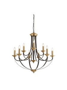 Searchlight Belfry 9Lt Pendant Dark Bronze & Brown Metal
