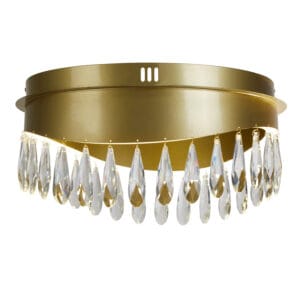Searchlight Jewel Flush Gold Metal & Crystal