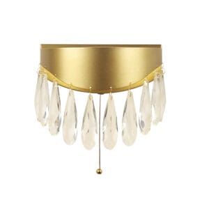 Searchlight Jewel 2Lt Wall Light Gold Metal & Crystal