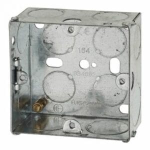 1 Gang Flush Back Box with Knockout - 35mm - Galvanised