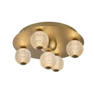 Searchlight Asteroid Led Flush Gold Metal with Clear Acrylic Balls