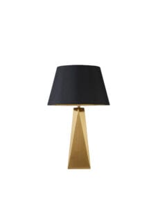 Searchlight Maldon Table Lamp Gold Metal & Black Shade with Gold Inner