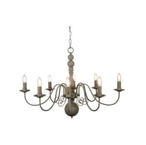Searchlight Greythorne 8Lt Pendant Textured Grey Metal