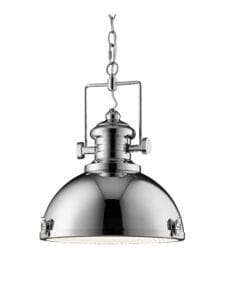 Searchlight Louisiana Pendant Chrome Metal & Clear Lens