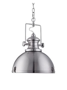 Searchlight Louisiana Pendant Satin Silver Metal & Clear Lens