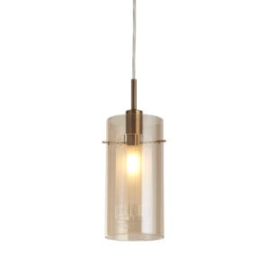 Searchlight Duo III Pendant Bronze Metal & Champagne Glass