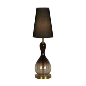 Searchlight Marakesh 1Lt Table Lamp Satin Brass Metal Black Ombre Glass