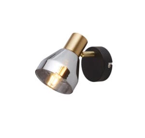 Searchlight Westminster Spotlight Black Satin Brass Metal & Smoked