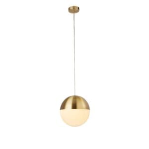 Searchlight Endor Pendant Satin Brass & Opal Glass