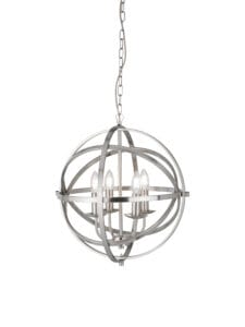 Searchlight Orbit 4Lt Pendant Satin Silver Metal