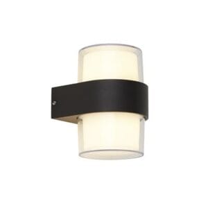 Searchlight Pittsburgh Outdoor Wall Light Black Metal & Opal