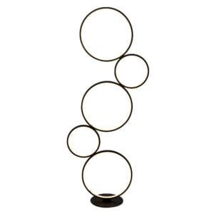 Searchlight Cirque 5Lt Ring Floor Lamp Black Metal & Opal Silicon