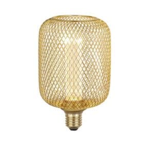 Searchlight Wire Mesh Effect Drum Lamp Gold Metal