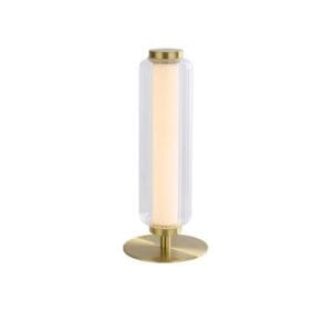 Searchlight Mod LED Table Lamp Satin Brass Metal Opal Acrylic & Clear