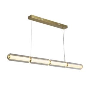 Searchlight Mod LED Pendant Satin Brass Metal Opal Acrylic & Clear Gla