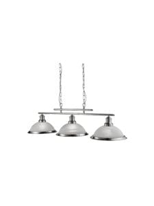 Searchlight Bistro 3Lt Bar Pendant Satin Silver Metal & Acid Glass
