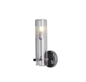 Searchlight Scope Bathroom Wall Light Chrome Metal & Clear Etched Glass