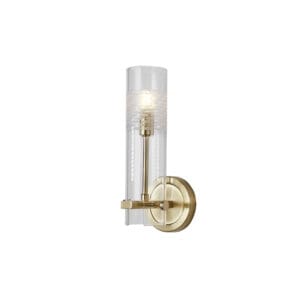 Searchlight Scope Bathroom Wall Light Satin Brass & Clear Etched Glass